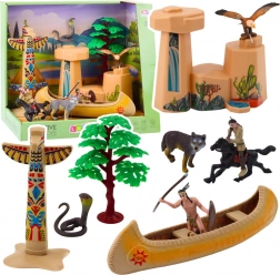 Indijanski set s kajakom i totemom