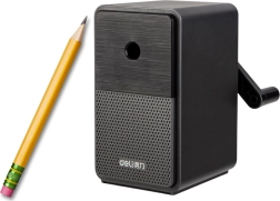 Ručno šiljilo s ručicom s posudicom i regulacijom oštrine – crno