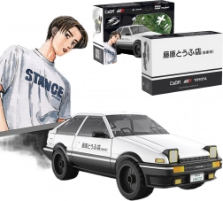 Konstruktorski set CaDA Toyota AE86 Trueno Initial D – bijeli gradski auto, 72 dijela