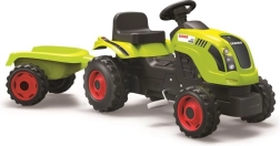 Traktor na pedale CLAAS sa zelenom prikolicom