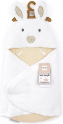 doudou plišana bijela dekica s kapuljačom Happy Wild 70 cm
