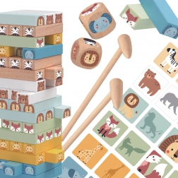 Tooky Toy drvena balansirajuća kula životinje, 82 dijela