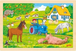 Drvene puzzle farma 24 dijelova Goki