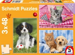 Puzzle Moje omiljene životinje 3x48 dijelova