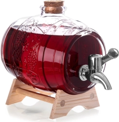 Stakleni posudač za napitke s pipcem i stalkom 1 l