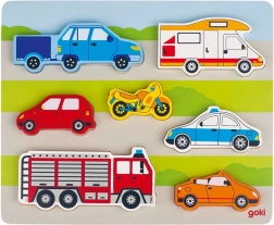 Drvena slagalica s umetanjima – prometna sredstva Goki