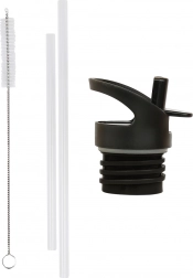 A Little Lovely Company set čepa, četkice i slamke za inox bocu 350 ml – Svemir