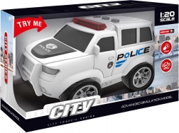 policijski auto na navijanje s svjetlosnim i zvučnim efektima, bijeli 22,5 cm