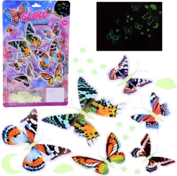 Fluorescentne naljepnice leptiri i svjetleće zvjezdice za zid
