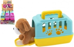 Plišani psić u prijenosnoj kutiji