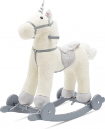 Ljuljajući jednorog s melodijom i kotačima BABY MIX, bijeli