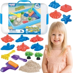 Woopie kinetic sand for water in a carry case, 18-piece set