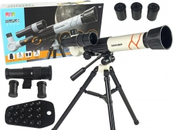 Obrazovni znanstveni teleskop s držačem za telefon bijeli