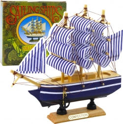 Dekorativni model jedrilice bijelo-plava 16x15 cm