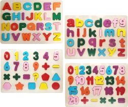 Drvena slagalica s slovima i brojkama