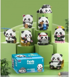 Mega set građevinskih kompleta panda – 9 figurica