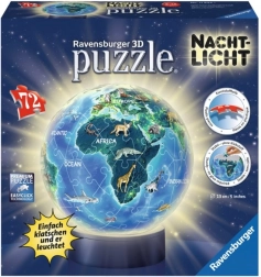 Ravensburger 3D svjetleća puzzleball Noćni globus 72 dijelova