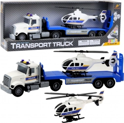 Policijski transportni kamion s helikopterom sa svjetlima i zvukovima