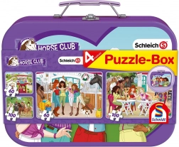 Puzzle SCHMIDT Schleich Horse Club 4u1 u metalnom kovčežiću