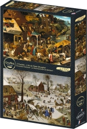 Puzzle Flamanske poslovice i popis stanovništva u Betlehemu 2×500 dijelova