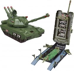 garažni tenk s 4 auta, sa svjetlosnim i zvučnim efektima, 44 cm