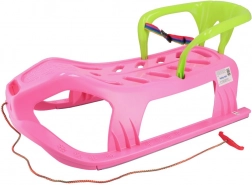 Plastične saonice s naslonom Baby Mix Snow Star ružičaste
