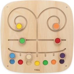 Viga Toys manipulativna zidna ploča s obojenim stazama