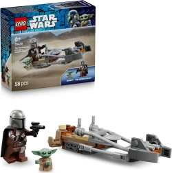 LEGO Star Wars Mandalorian i Grogu na swoop motoru
