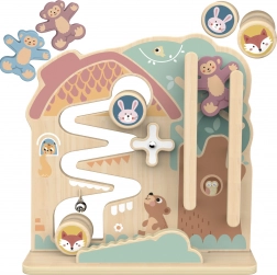 Drvena aktivna ploča i kuglična staza 2 u 1 TOOKY TOY