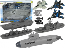 Mornarički vojni set s podmornicom, ratnim brodovima i lovcima