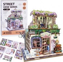 Drvene 3D puzzle Cvjećarnica sa svjetlom, 243 dijela