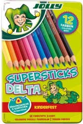 Trokutaste bojice DELTA, 12 boja, u metalnoj kutijici