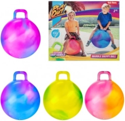 Skakaća lopta s ručkom 45 cm šarena