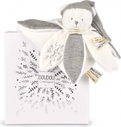 Poklon set Plišani mazilac Medvjedić sa kapicom sivi