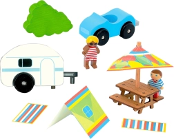 Jeujura drvene figurice za konstrukcijske setove Odmor u kampu