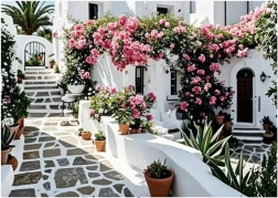 Dijamantno slikanje Cvatući patio 30 × 40 cm