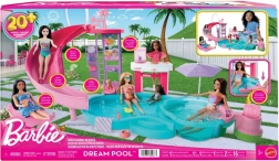 barbie bazen snova – set za igru s toboganom, jacuzzijem i snack barom