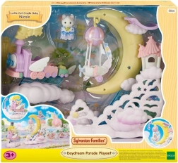 Sylvanian Families parada u oblacima – leteća lokomotiva s mjesečevom platformom i zrakoplovčićem