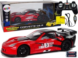Sportski natjecateljski RC auto 1:18 Corvette C6.R crveni 2.4G s osvjetljenjem