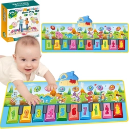 Glazbena podloga Dinusie XXL 2-u-1 s klavirom i 8 melodija 110 cm