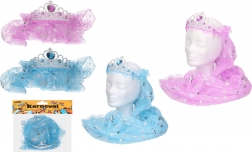 Karnevalska traka za kosu s velom – miks boja