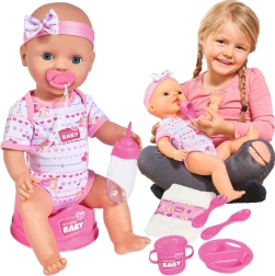 Simba New Born Baby funkcionalna lutka 43 cm s kahlicom i priborom