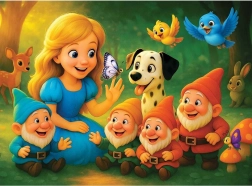 Drvene puzzle princeza i patuljci 40 dijelova WOODEN CITY