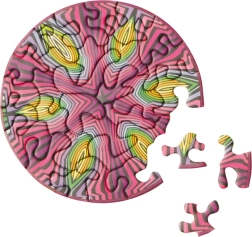 Curiosi okrugle puzzle Picoli Hippie 33 dijelova