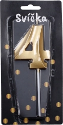 Zlatna party svijeća broj 4
