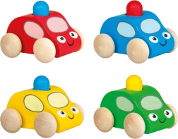 Piskajući drveni auto s rotirkom – zeleno