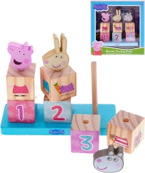 Drvene kocke za nizanje Prase Peppa, 9 dijelova