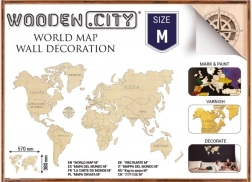 Drvena karta svijeta M 57 × 38 cm WOODEN CITY