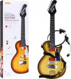 Dječja električna gitara sa slušalicama i mikrofonom – Drvo