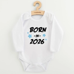 Dječji body s printom NEW BABY Born in 2026, plavi, vel. 68 (4–6 mjeseci)